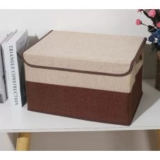 Органайзер-коробка с крышкой для хранения, 40х28х26 см, цвет коричневый