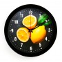 Часы настенные "Лимоны", чёрный обод, 28х28 см, микс