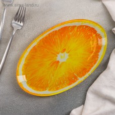 Блюдо Доляна «Сочный апельсин», овальное, 24,5×15×2 см, цвет оранжевый