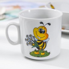 Набор посуды «Пчёлы», 3 предмета: кружка 200 мл, салатник 350 мл, тарелка мелкая d=16,5 см, рисунок МИКС