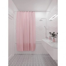 Шторка для ванной с кольцами, PEVA, розовый