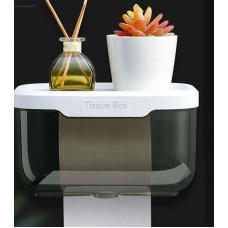 Настенный органайзер для хранение туалетной бумаги с полкой, цвет микс