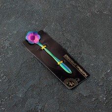 Ложка десертная Magistro «Цветок», 12,5 см, витая, цвет хамелеон