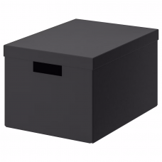 TJENA ТЬЕНА Коробка с крышкой, черный 25x35x20 см
