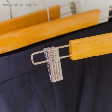 Вешалка для брюк и юбок с зажимами, 33×13 см, светлое дерево
