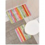 Набор ковриков для ванной и туалета Доляна «Цветные деревяшки», 2 шт: 40×45, 45×75 см