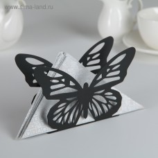 Салфетница Доляна «Бабочка», 13,5×4×9 см, цвет чёрный
