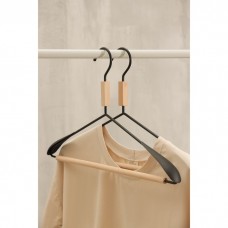 Вешалка для одежды с усиленными плечиками SAVANNA Wood, 42×22×3,2 см, цвет чёрный