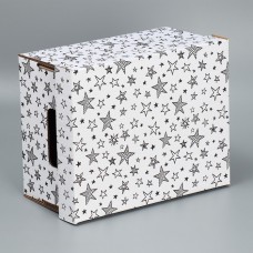 Складная коробка белая «Звёзды», 31,2 х 25,6 х 16,1 см