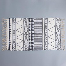 Коврик для дома Доляна «Индиго», 47×80 см, цвет чёрно-белый
