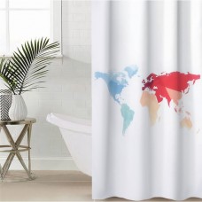 Штора для ванной Доляна «Весь этот мир», с люверсами, 180×180 см, полиэстер