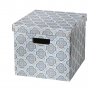 SMEKA СМЕКА Коробка с крышкой, серый/цветок 33x38x30 см
